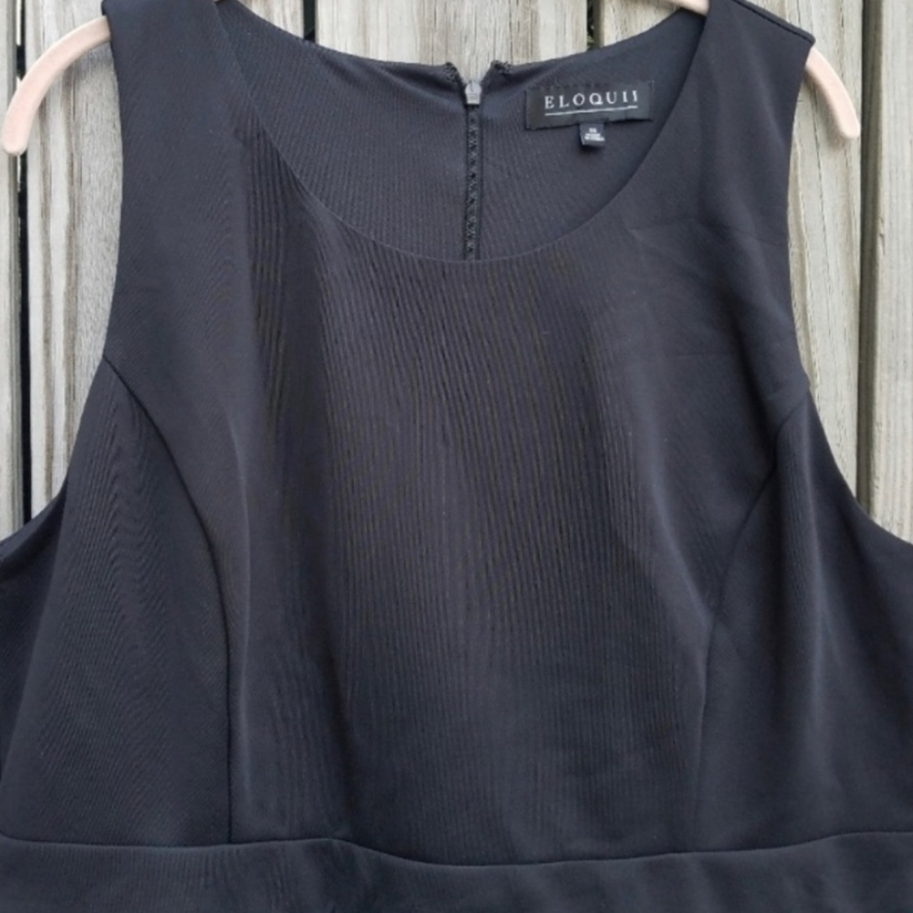 Eloquii black/jade green tulle knee length dress size 18 - Picture 3 of 5